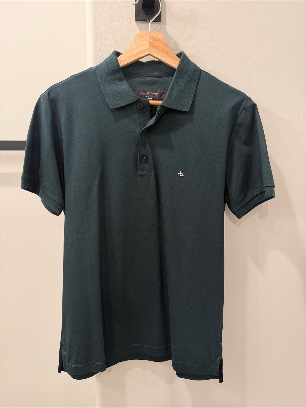 rag & bone Men's Forest Green Polo Shirt